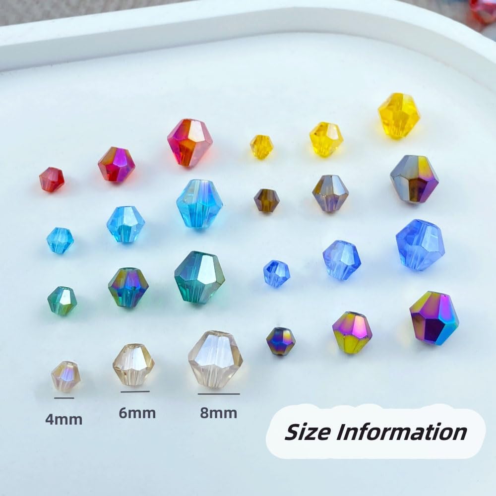 400pcs 4mm Bicone Crystal Glass Beads Loose Spacer Beads Faceted Craft Beads for Jewelry Making DIY Necklace Bracelet Earring Wind Chimes Suncatchers Ornamen(Grass Green AB)