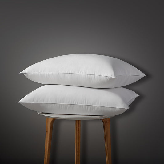 Globon Luxury Down Pillows King Size Set of 2 for Side Sleepers, 100% Cotton Shell Hotel Collection Bed Pillows for Sleeping, Firm Down Surrounded Feather Pillow 20" x 36"