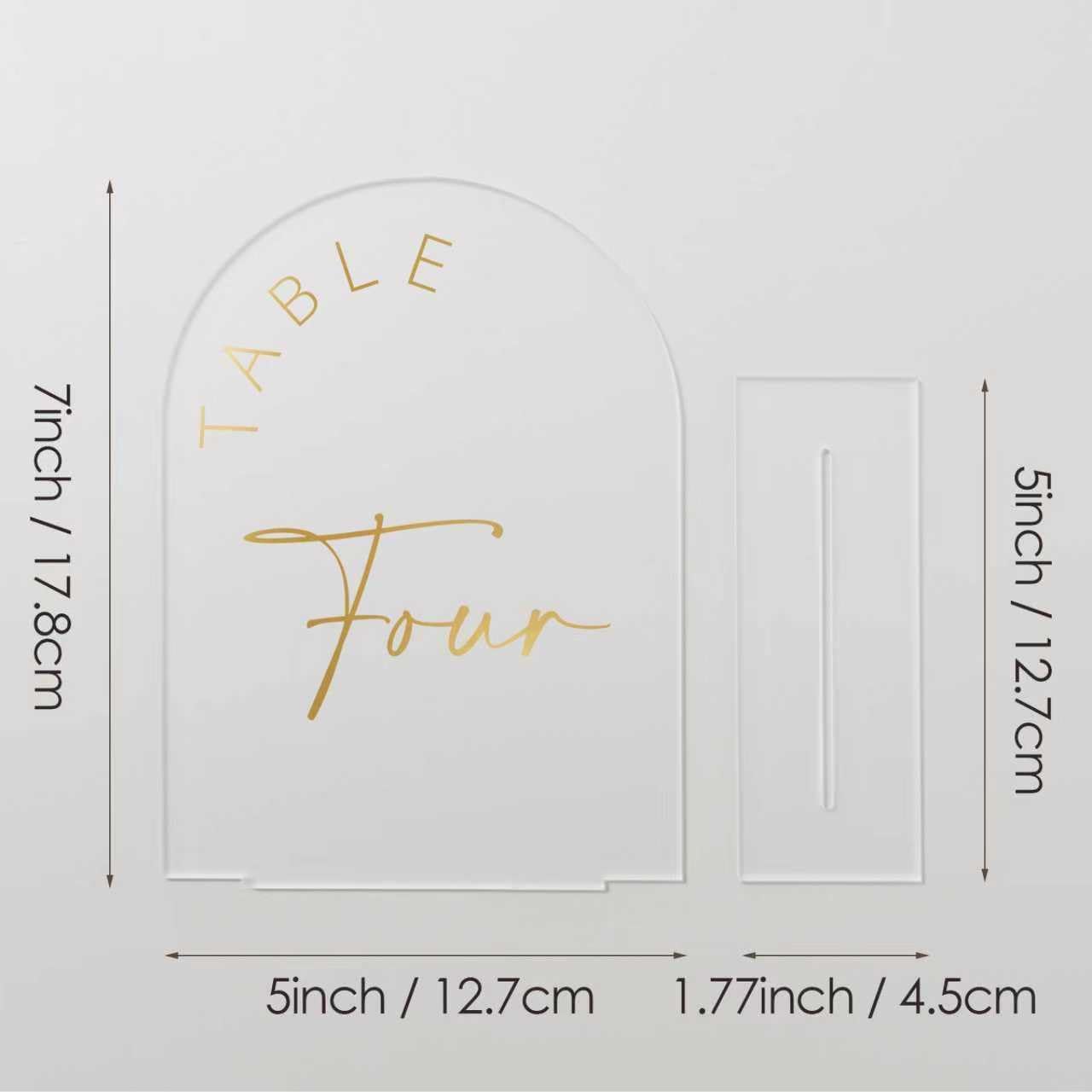 JINMURY Frosted Arch Wedding Table Numbers 1-20 with Stands, 5x7 Inch Acrylic Arch Sign with Golden Lettering, Frosted Acrylic Table Numbers for Wedding Reception