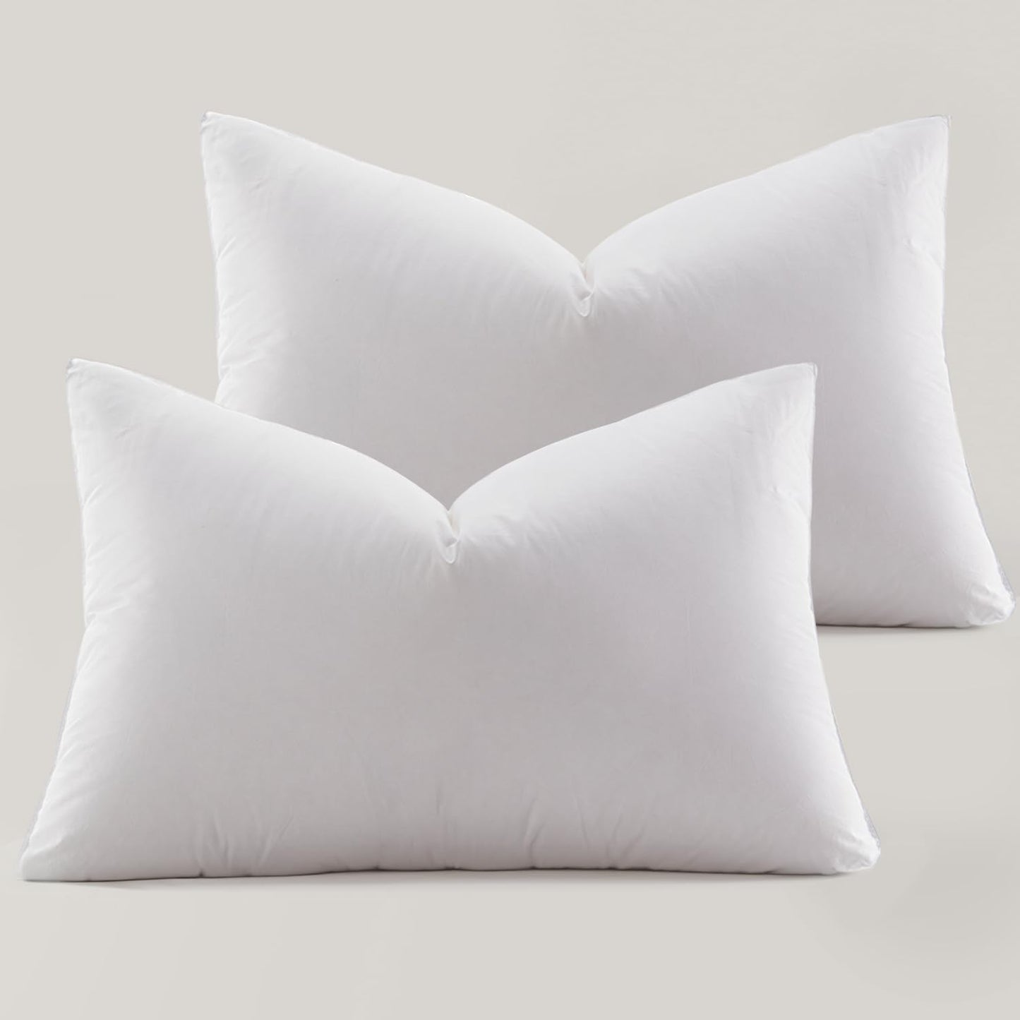 Globon Ultra Soft Down Pillow Queen Size Set of 2, All Down Filled Bed Pillow for Sleeping, 100% Cotton Shell 500 Thread Count, Soft Hotel Collection Down Feather Pillow 20" x 30"