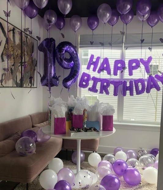 Jumbo Mylar Purple Number 4 Balloon 40 Inch, Big Number 4 Balloons Birthday Decorations, 4th Four 4 14 24 24 44 54 64 Year Old Birthday Party, Large Size Digit Numbers Balloon Supplies