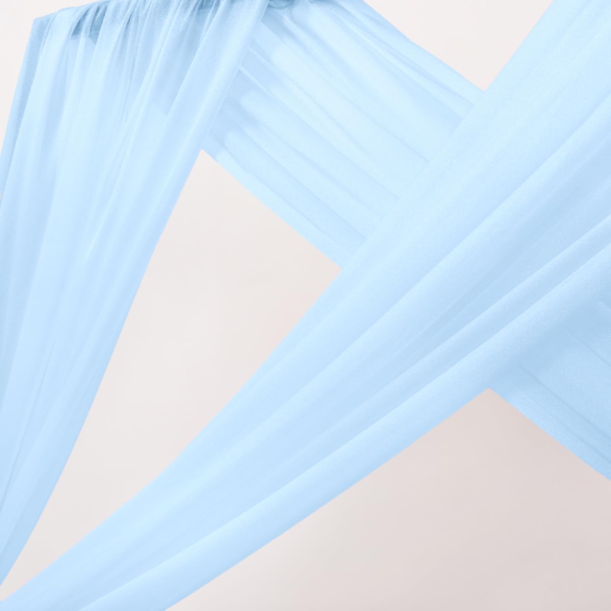 MLMC Baby Blue Wedding Arch Draping Fabric 1 Panel 29" x 20 FT Extra Long Gauze Drapes Sheer Backdrop Curtains 6.6 Yards Outdoor Drapery Panels for Wedding Baby Shower Party Ceiling Decoration