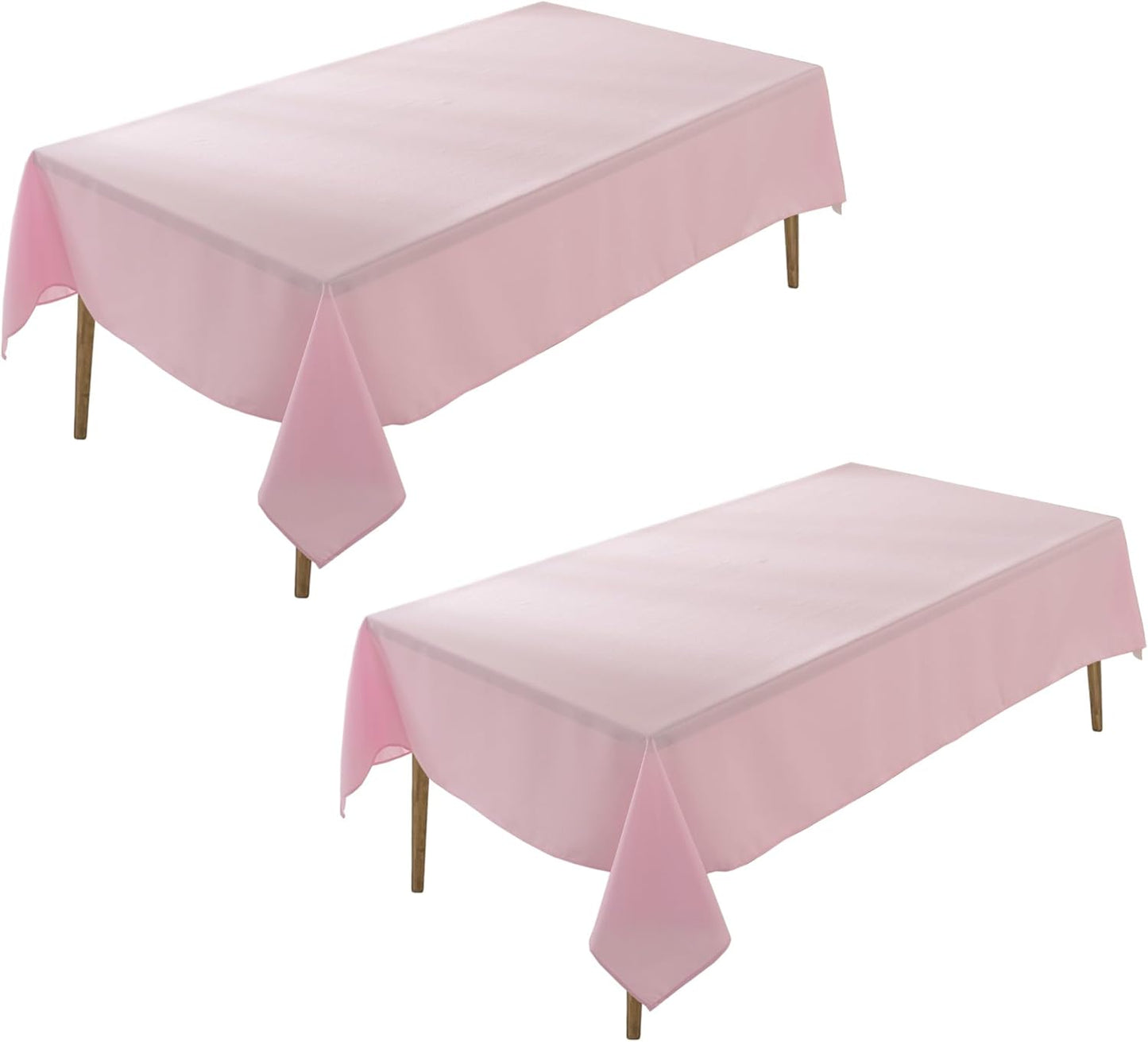 Craft And Party 2 Pack Rectangle Tablecloth, 60 x 102 Inch Pink Tablecloth, 6ft Rectangle Table Cloth, Polyester Fabric Washable Tablecloth for Home, Party, Wedding or Restaurant Use.