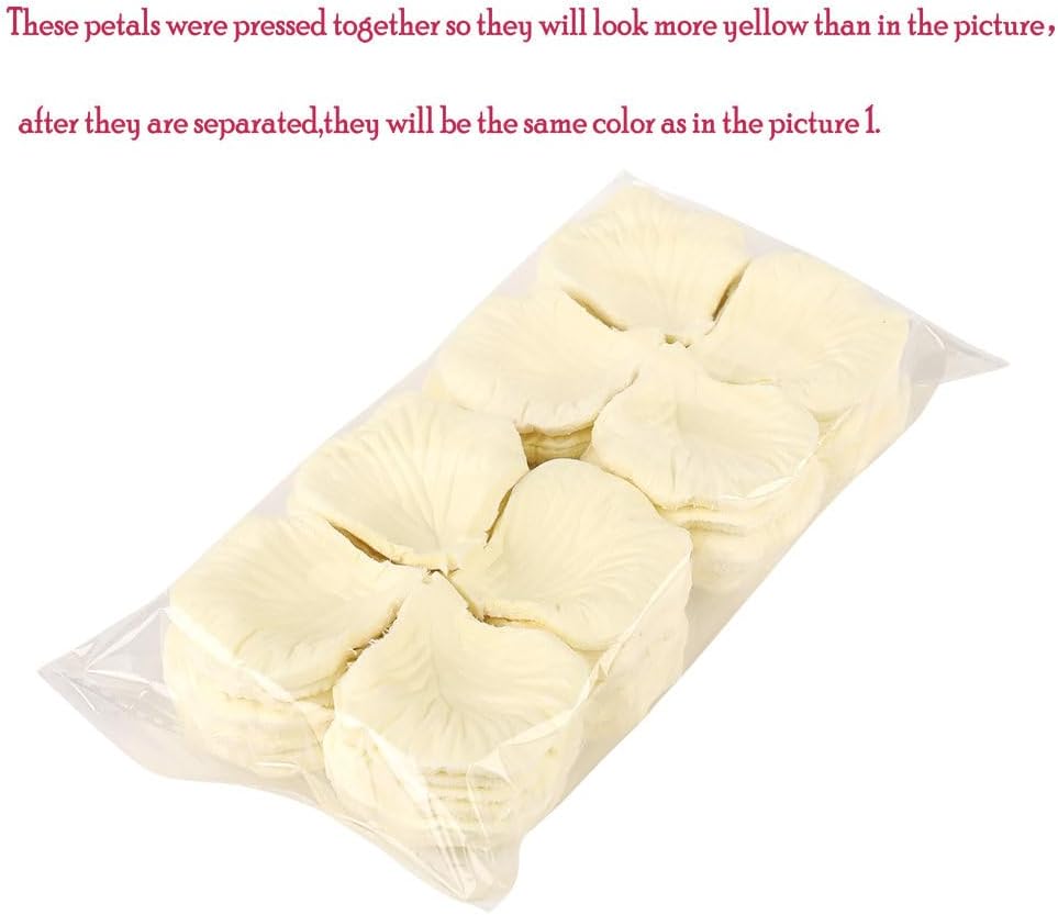 CODE FLORIST 2200 PCS Silk Flower Rose Petals for Wedding Decorations (Ivory)