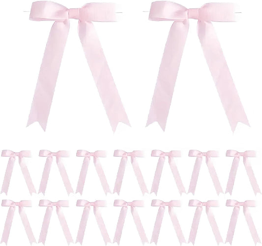 30Pcs Satin Ribbon Pink Bows 5x7 Inch Twist Tie Bow for Gift Wrapping Champagne Bottle Cake Treat Bag Craft DIY Gift Christmas Birthday Party Balloons & Garland Home Decor