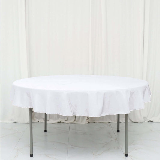 Efavormart Round Tablecloth, 70 Inch Stain & Wrinkle Resistant Washable Table Cloth, Decorative Polyester Fabric Table Cover for Banquet, Wedding, Dining- White