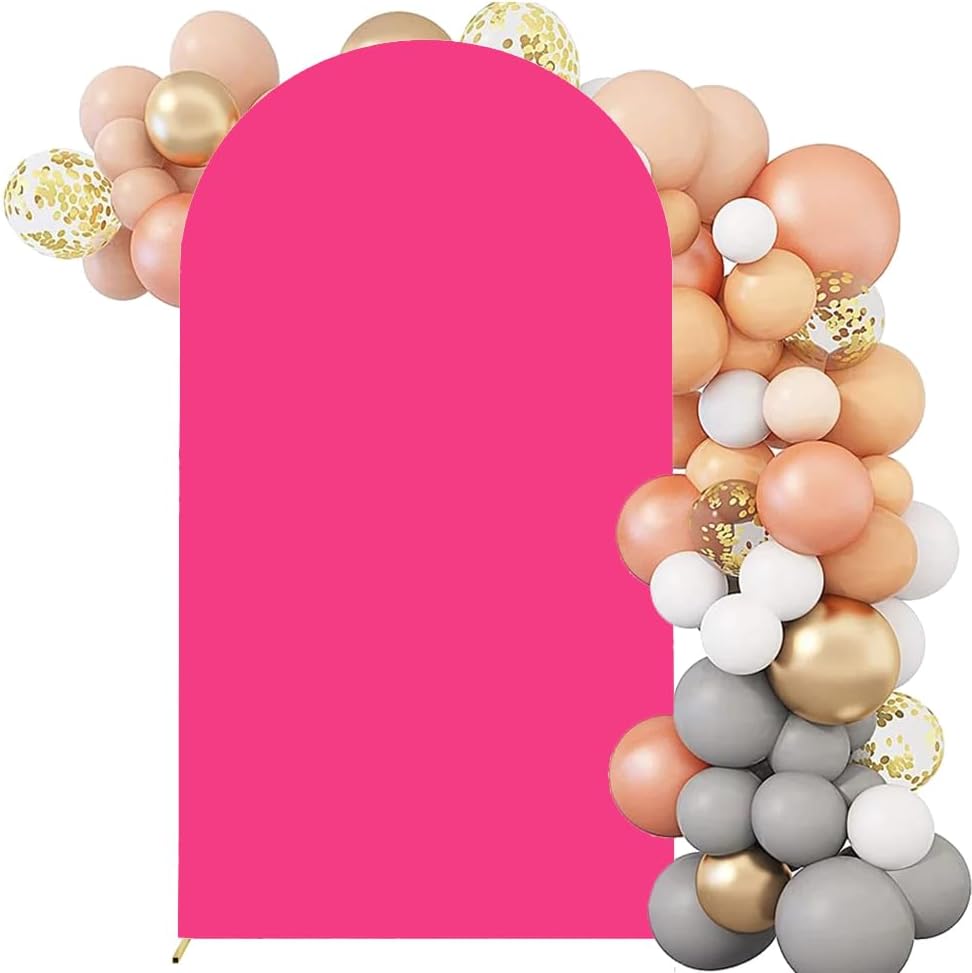 Hot Pink Arch Backdrop Wedding Arch Cover Double Sided Spandex Cover Decorations for Baby Shower Birthday Party