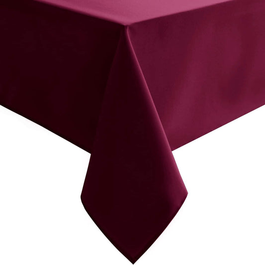 Hiasan Burgundy Tablecloth for Rectangle Tables - Waterproof, Spillproof & Wrinkle Resistant Washable Polyester Table Cloth for Dining/Party/Outdoor Picnic， 70 x 140 inch