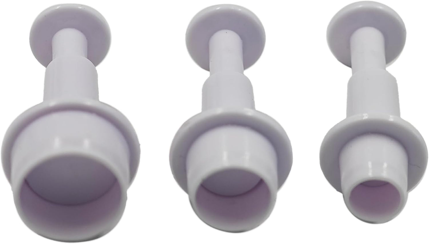 pson 3Pcs Plunger Cookie Cutter Set, Mini Plastic Biscuit Molds for Cake Decorating, Baking, Fondant, and DIY Crafts(Round)