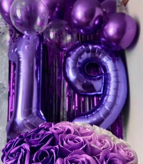 Purple Number 9 Balloon, 40 Inch, 1 Piece, Birthday Decorations, Anniversary Decorations, Graduation Party Supplies