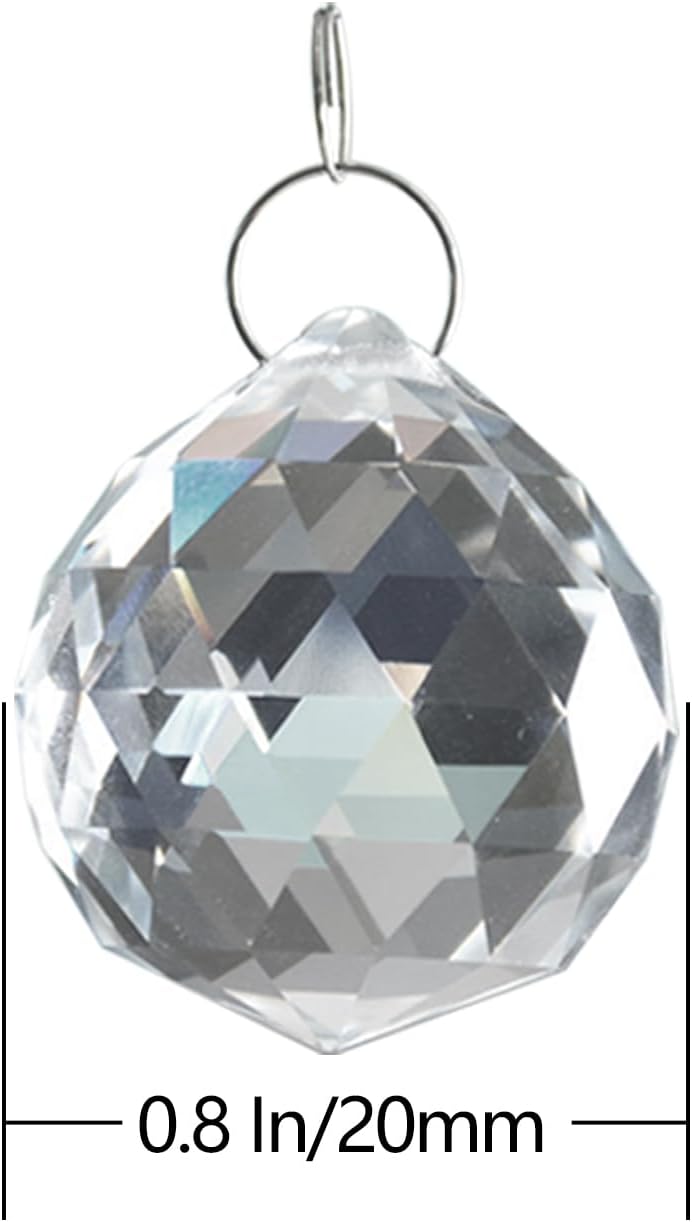 24pcs Clear Crystal Decorative Ball Prism Suncatchers for Windows Hanging Wedding Party DIY Decoration,20mm