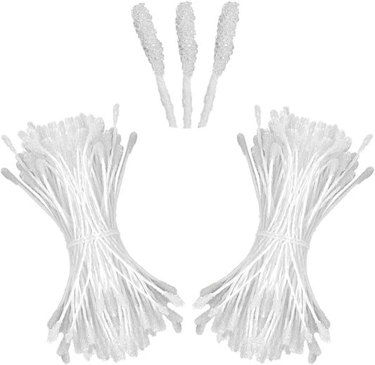 HAHIYO 700Pcs 2mm White Double-Head Flower Stamen with Crystal-Like Flower Head for Handmade Floral Art Scrapbook Decoration Artificial Floral Pistils Pollen Stamens Wedding DIY Stamens