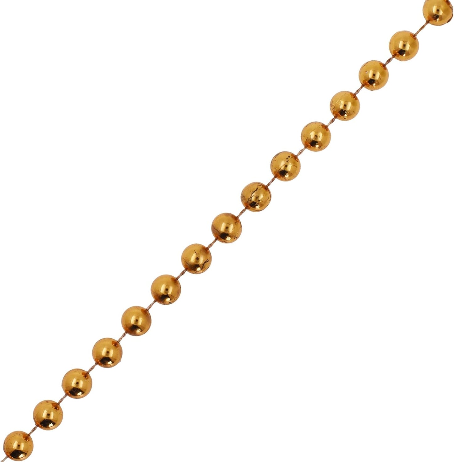 Mandala Crafts 10mm Faux Dark Gold Pearl Beads Roll - 11 Yards Strand of Fake Pearls Chain Garlands Spool String for Christmas Tree, Wedding, Party, Vases, DIY Decoration