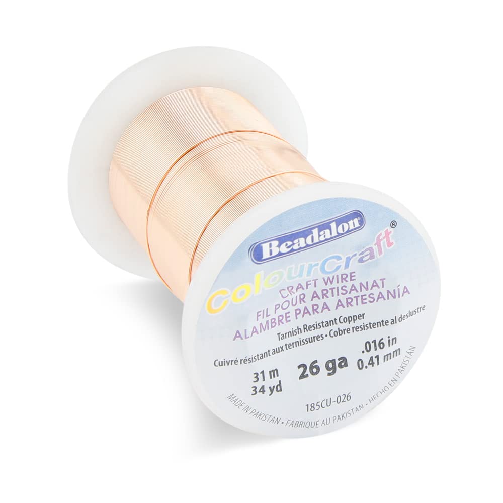 Beadalon ColourCraft Wire, 26 Gauge, Copper Color, 34 yd Spool