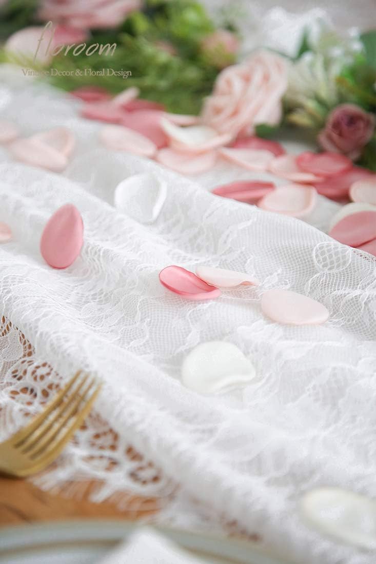 Floroom 300pcs Rose Petals Blush Pink Faux Silk Flower Petals for Wedding Flower Girl Basket Aisle Scatter Cake Dinner Table Centerpieces Party Confetti Bridal Shower Romantic Night Decoration