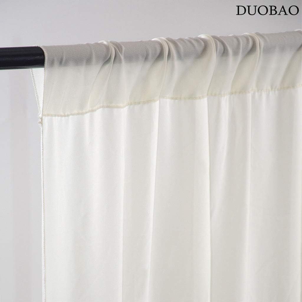 DUOBAO Ivory Chiffon Backdrop Curtain for Parties Sheer Curtains 96 Inch Length 2 Panels Set for Bedroom Wedding Backdrops Drape Cream Beach Drapes for Baby Shower Birthday Graduation(29''x96'')