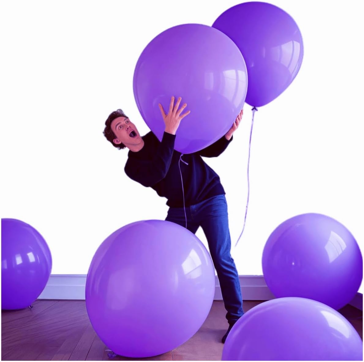 30 Pack Purple Balloons 36 inch Purple Latex Big Balloons for Party Decorations and Events