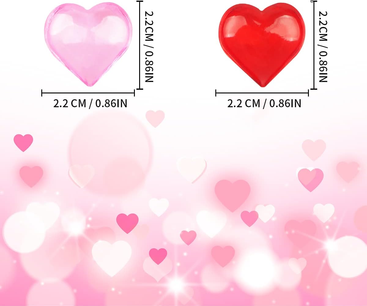 Fangoo 110 Pieces Red Pink Acrylic Heart Gems for Valentine's Day Decor Heart Rocks Vase Filler Table Scatter for DIY Crafts Engagement Wedding Anniversary Home Decoration