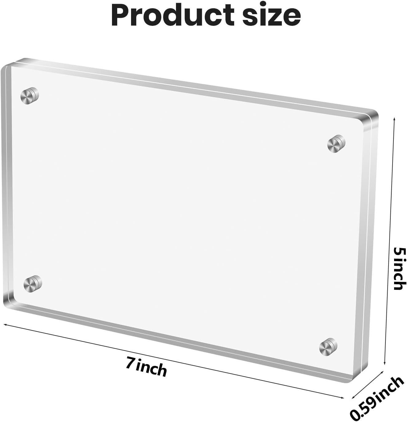 Acrylic Magnetic Photo Frame, 5x7 Inch Double-sided Magnetic Photo Frame, Tabletop Frameless Postcard Display (3-Pack) (5X7)