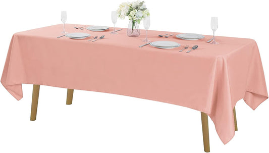 Rectangle Tablecloth 60x102 inch Washable Polyester Fabric Table Cloth for Wedding Party Dining Banquet Decoration（60x102, Dusty Pink）