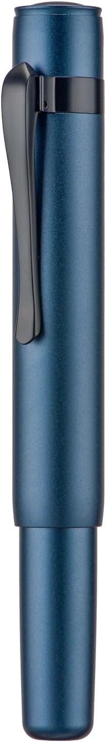 Hongdian M2 Black Forest Mini Fountain Pen, Medium Soft Nib & Sleek Shape Aluminium Short Pocket Travel Pen (Midnight Blue)