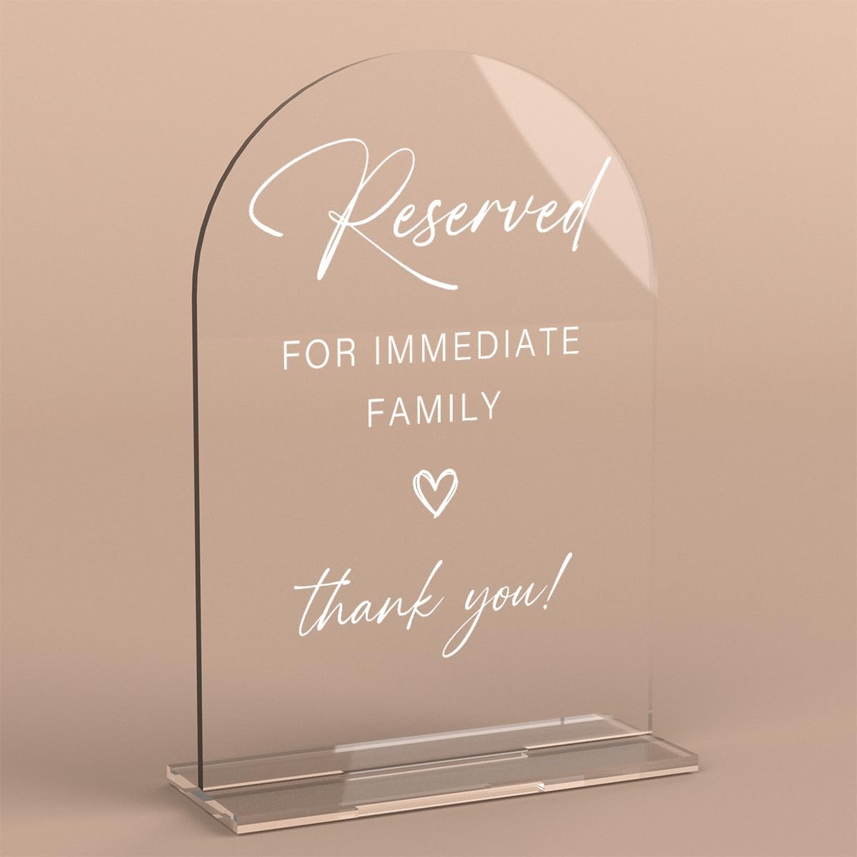 Acrylic Wedding Sign Wedding Signs for Ceremony Reserved for Immediate Family Sign for Wedding, Modern Calligraphy Arch Acrylic Table Top Sign for Wedding Reception and Event Party Table