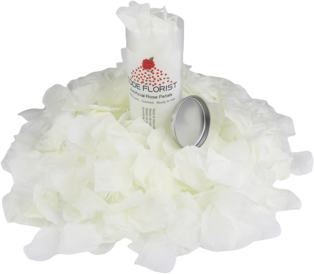 CODE FLORIST 1100 PCS Silk Rose Petals for Valentine's Day,Fake Rose Petals for Romantic Night,Wedding,Proposal Anniversary Flower Decorations(Separated,Scented,Ivory)