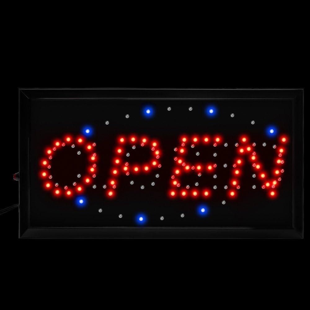 Boshen Led Open Signs Decor for Business Mart Shop Store Bar Cafe Barber ATM Now Open Sign Display On/Off Switch + Chain (2 in 1 Open Closed)