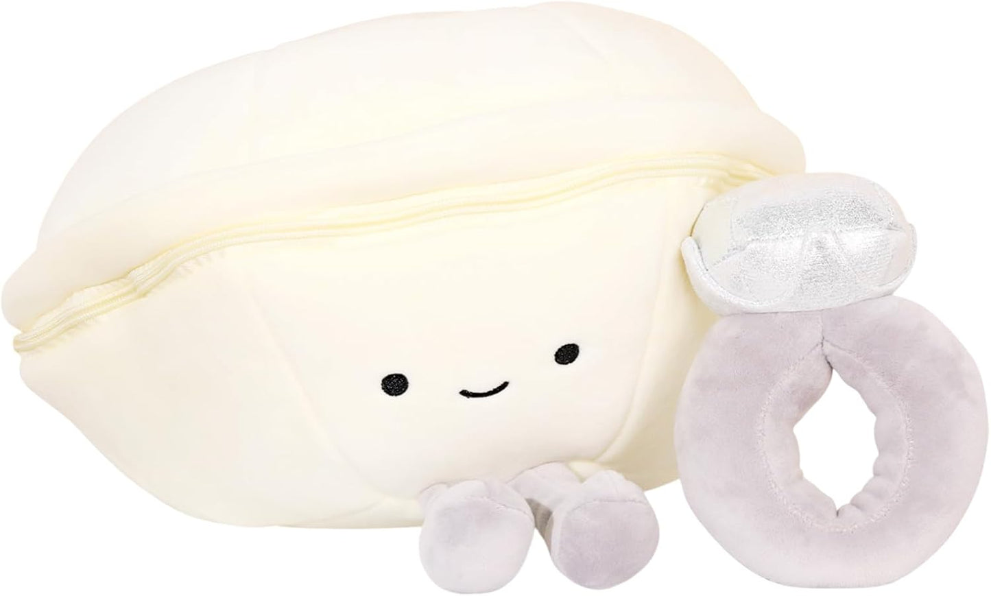 Drawelry Ring Box Plush Pillow Box Princess Diamond Ring Shell Case Throw Pillows Funny Soft Stuffed Dolls Sofa Bed Car Decor Pillow for Women Girls Wedding Birthday Gifts