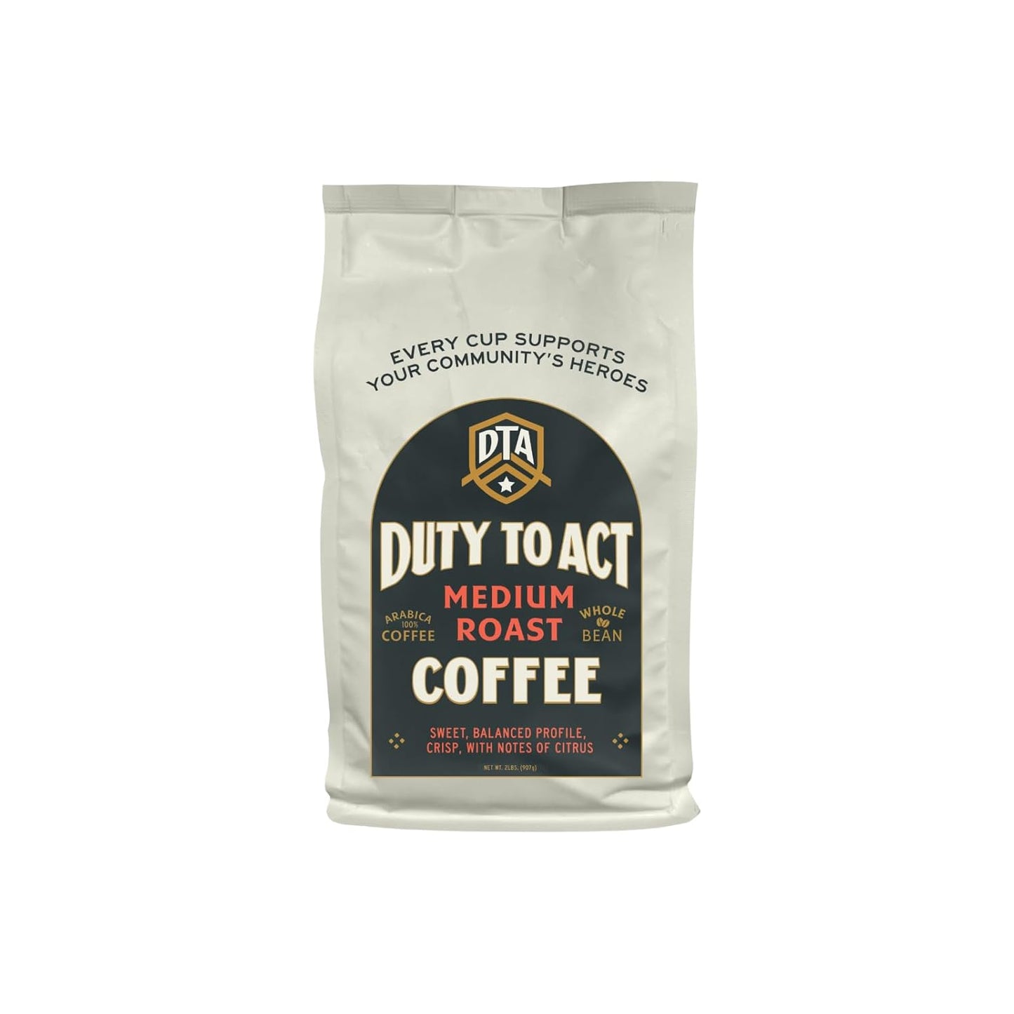 Duty to Act Medium Roast Whole Bean Coffee, 2 lbs (Pack of 1)