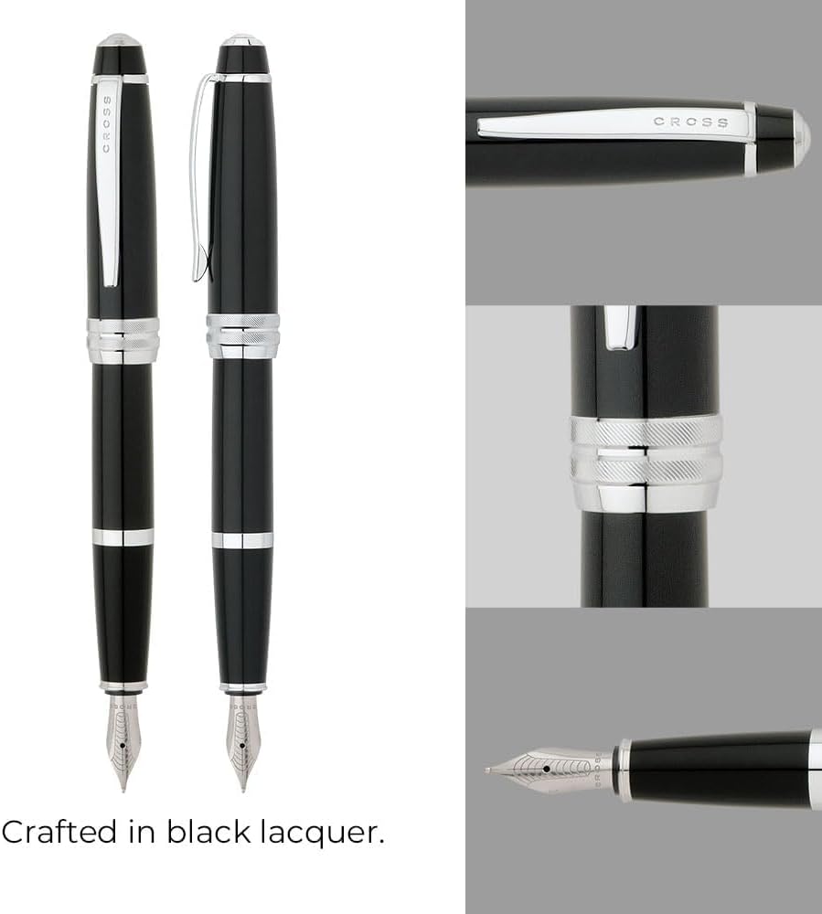 Cross Bailey Refillable Fountain Presented in a Premium Gift Box - Medium Point, Black Ink, Black