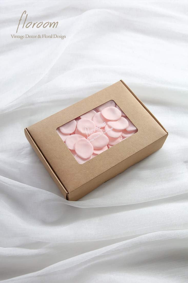 Floroom 500pcs Rose Petals Blush Faux Silk Flower Petals for Wedding Flower Girl Basket Pink Aisle Scatter Dinner Table Centerpieces Party Confetti Bridal Shower Romantic Night Decoration