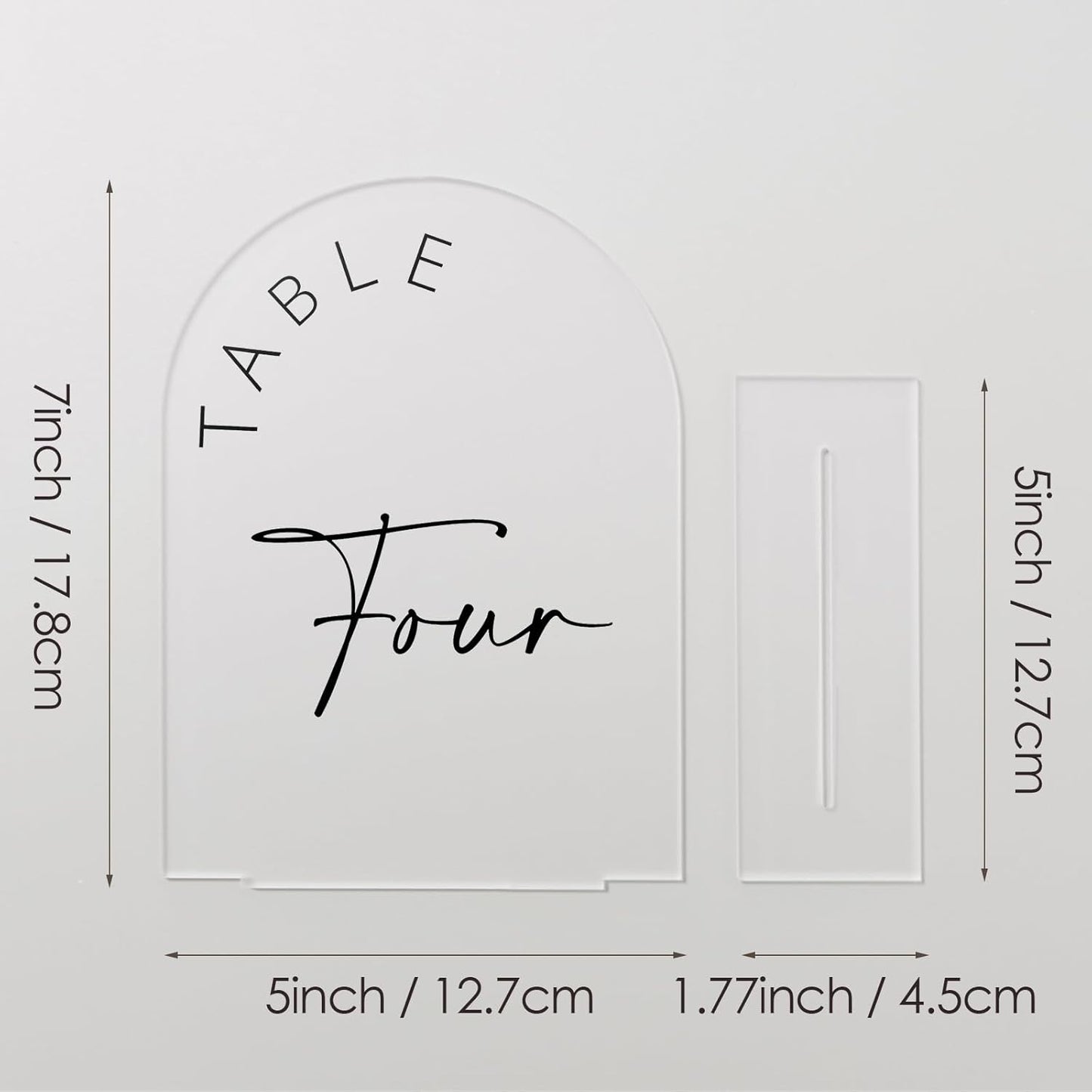 JINMURY Frosted Arch Wedding Table Numbers 1-25 with Stands, 5x7 Inch Frosted Arch Acrylic Sign with Black Letters, Arched Acrylic Table Numbers for Wedding Reception
