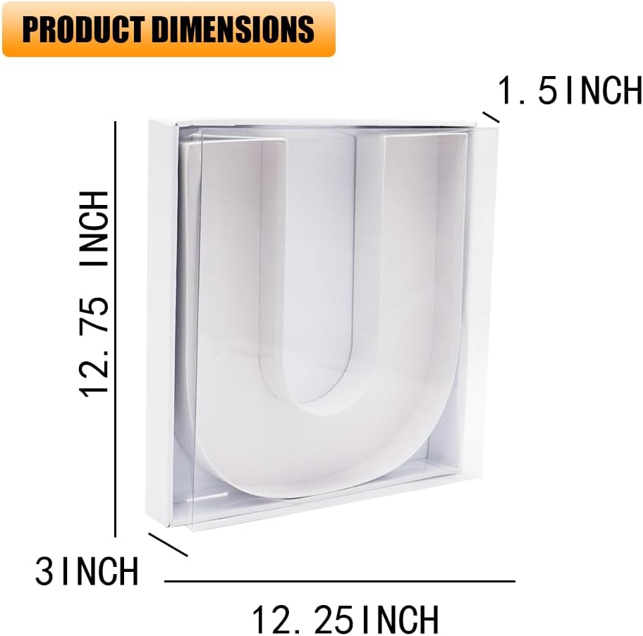 12" Fillable Cardboard Letter Charcuterie Gift Cupcake Box With Cover Sweets Packaging (U)