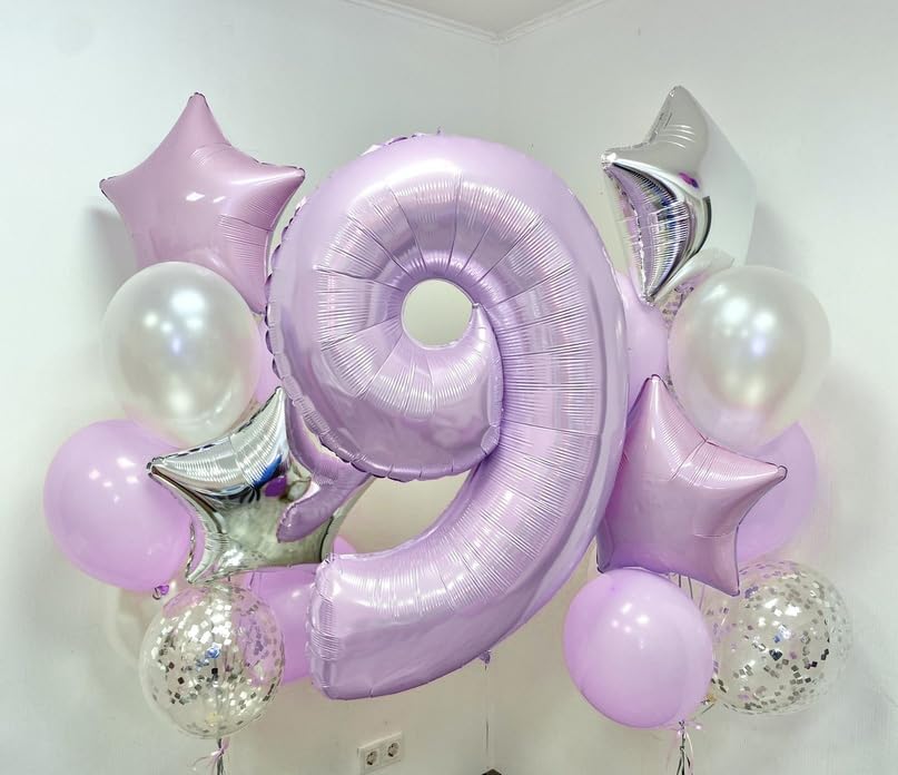 Light Purple 16 Balloon Numbers, 40 Inch Large Pastel Purple Foil Number 1 & 6 Balloons for Women, Lavender Sweet 16th Birthday Balloons for 16 Year Old Girls Anniversary Birthday Party Decorations