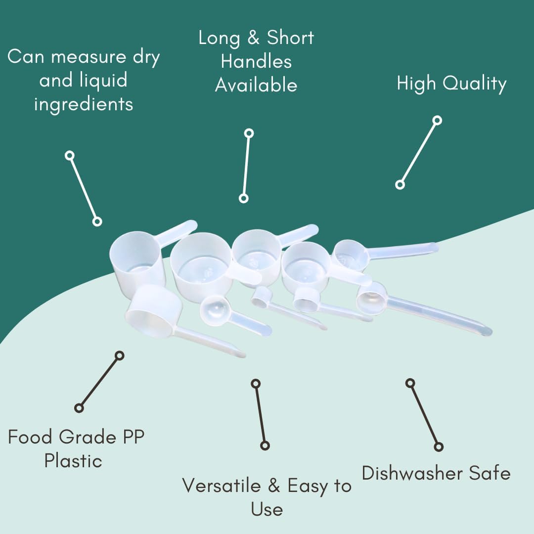 9 mL (9 CC) Long Handle Scoop for Measuring Coffee, Pet Food, Grains, Protein, Spices and Other Dry Goods (Pack of 25)
