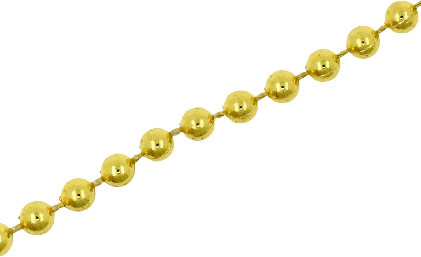 Mandala Crafts 10mm Faux Metallic Gold Pearl Beads Roll - 11 Yards Strand of Fake Pearls Chain Garlands Spool String for Christmas Tree, Wedding, Party, Vases, DIY Decoration