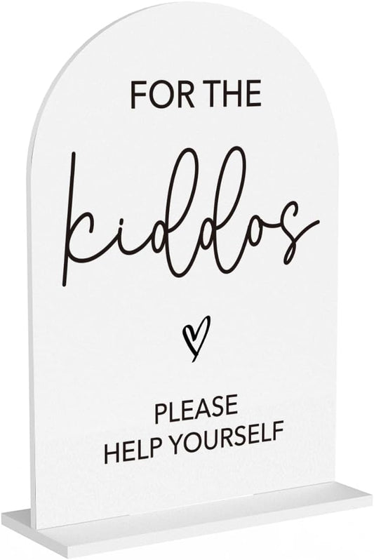 For The Kiddos Wedding Sign Please Help Yourself Sign for Wedding Engagement Ceremony Reception wedding Kiddos Acrylic sign for Table Desk