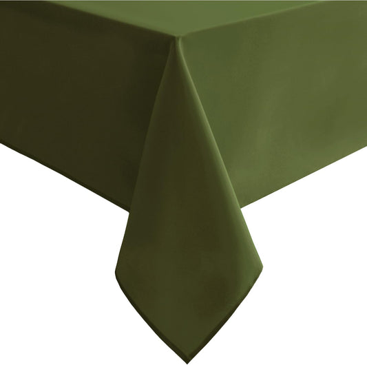 Hiasan Olive Green Rectangle Tablecloth - Waterproof Washable Polyester Christmas Fabric Table Cloth for Buffect Dining Birthday Party Wedding, 54 x 80 Inch