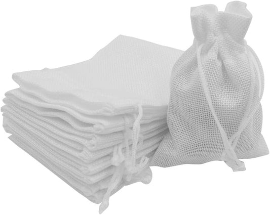 20pcs Burlap Bags with Drawstring, 5x7 Inch White Linen Gift Bags Bulk for Christmas Wedding Party Favors, Jewelry and Candy Pouches