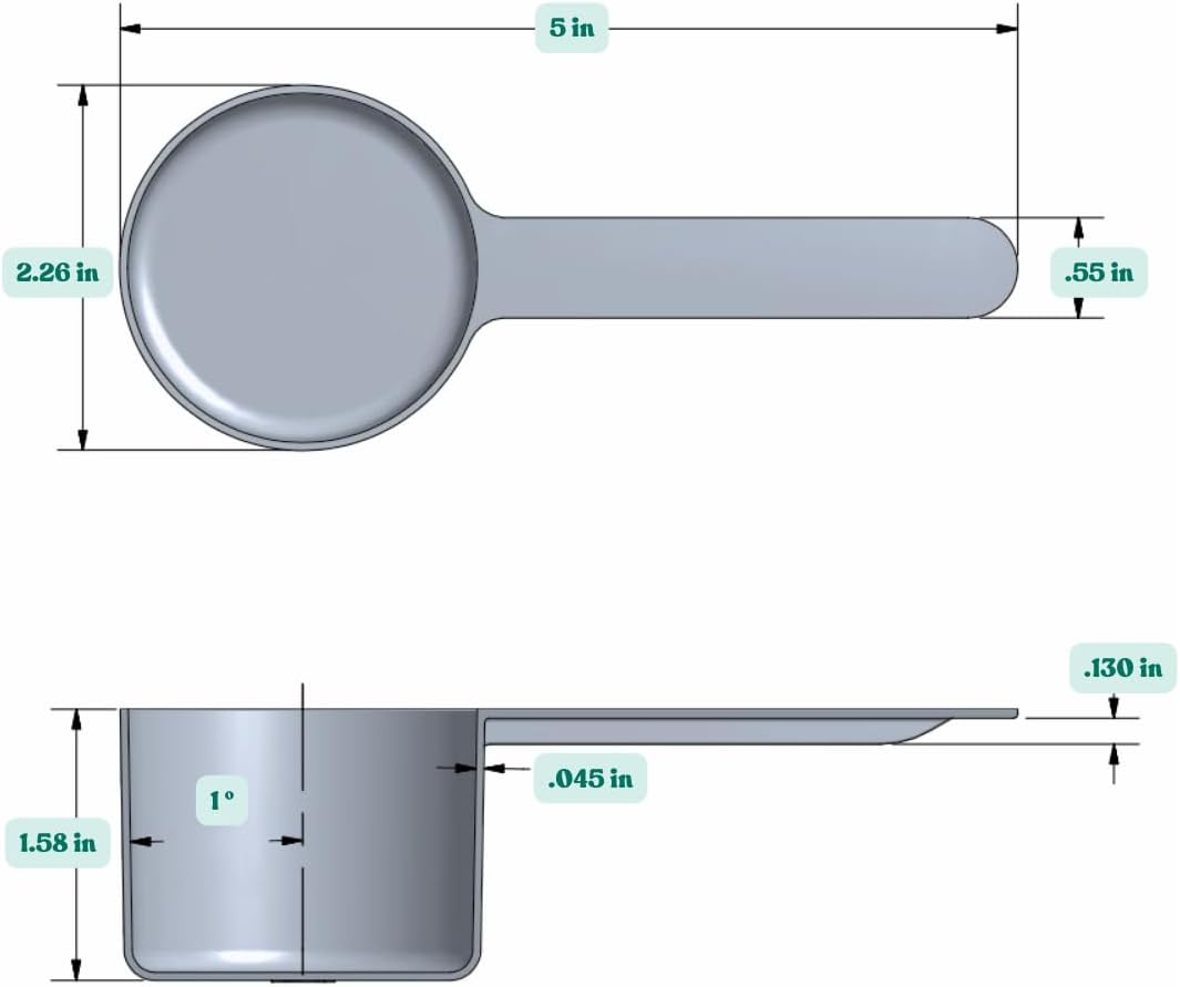 3/8 Cup (3 Oz. | 6 Tablespoon | 90 mL) Long Handle Scoop for Measuring Coffee, Pet Food, Grains, Protein, Spices and Other Dry Goods (Pack of 1)