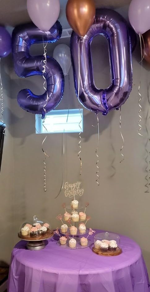 Big Mylar Purple Number 5 Balloon 40 Inch, 5th Birthday Number Balloon 2025 Decorations, Men Boy 15 25 35 50 55 65 Birthday Numbers, Anniversary Party Supplies Foil Number Balloons