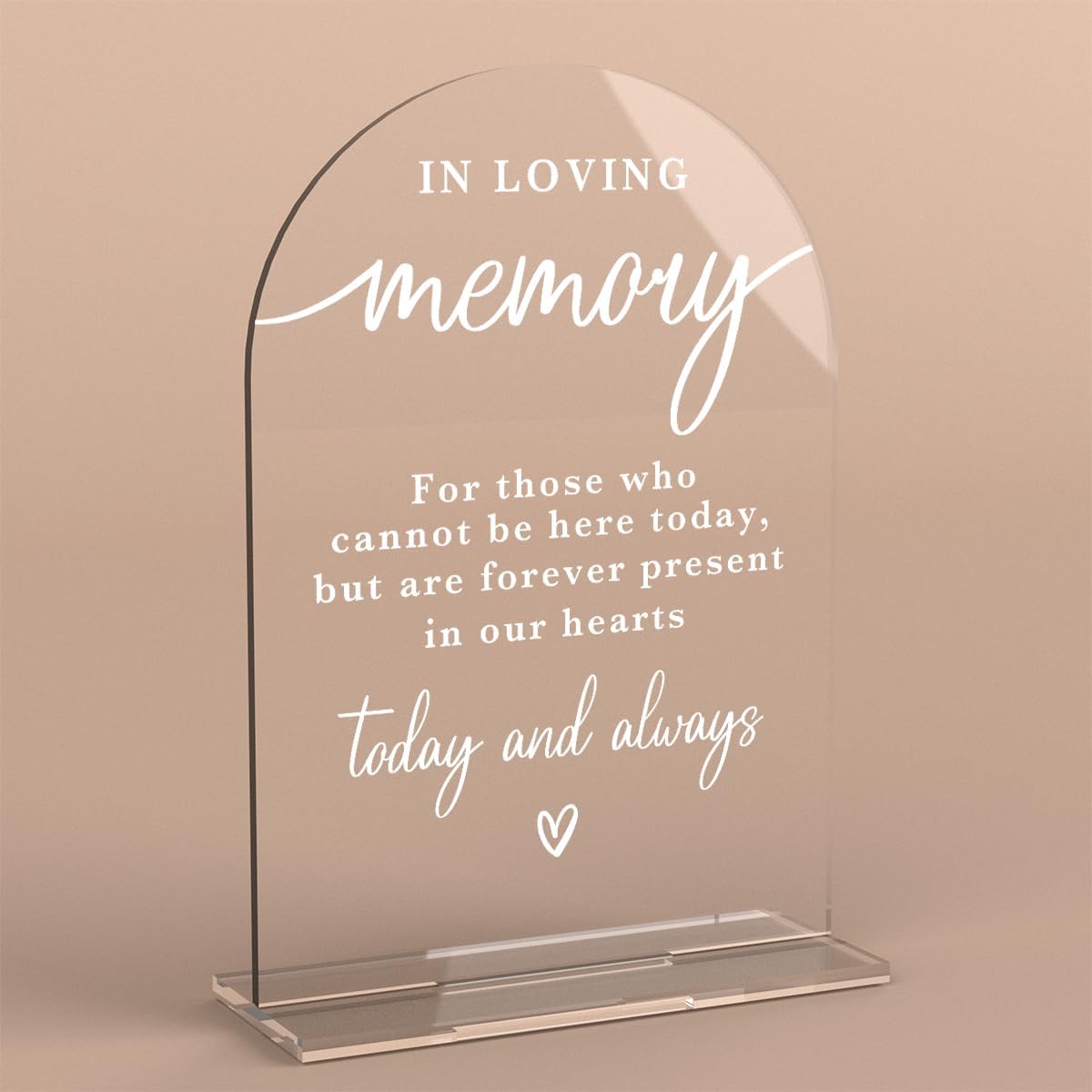 In Loving Memory Acrylic Wedding Sign Memory Table Sign for Wedding Wedding Signs for Ceremony Modern Calligraphy Arch Acrylic Table Top Sign for Wedding Reception and Event Party Table