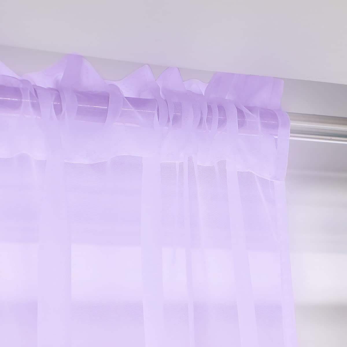 Window Purple Sheer Curtains 60 Inches Width 63 Inches Long 2 Panels Sheer Curtain Clear Curtains Basic Rod Pocket Panel for Home Living Room Bedroom Kids Room Yard Patio Parlor Sliding