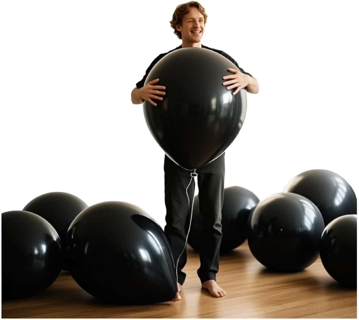 50 Pack Black Balloons 24 Inch Black Latex Party Balloon for Wedding, Birthday, Baby Shower and More