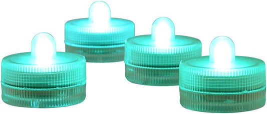 Halloween Lights Submersible LED Lights cr2032 Battery Powered Underwater Waterproof LED Tea Light for Events Wedding Centerpieces Vase Floral Xmas Holidays Home Decor Lighting(Pack of 12) (Teal)