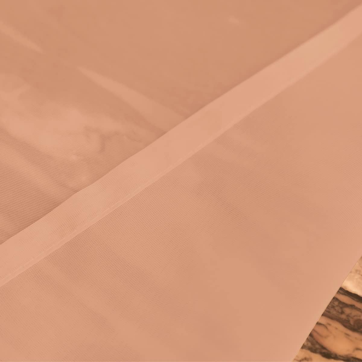 Window Brown Sheer Curtains 63 Inches Long 2 Panels Sheer Curtain Basic Rod Pocket Panel for Bedroom Children Living Room Yard Kitchen (Brown, 52" W x 63" L | 2 pcs)