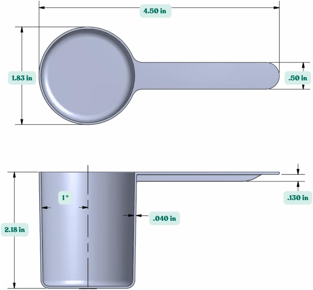 1/3 Cup (80 mL | 2.7 Oz.) Long Handle Scoop for Measuring Coffee, Pet Food, Grains, Protein, Spices and Other Dry Goods (Pack of 25)