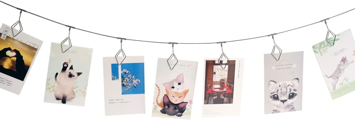 TFu Wall Hanging Photo Display, DIY Picture Photo Frame String with 12 Clips for Hanging Photos Notes and Artworks …
