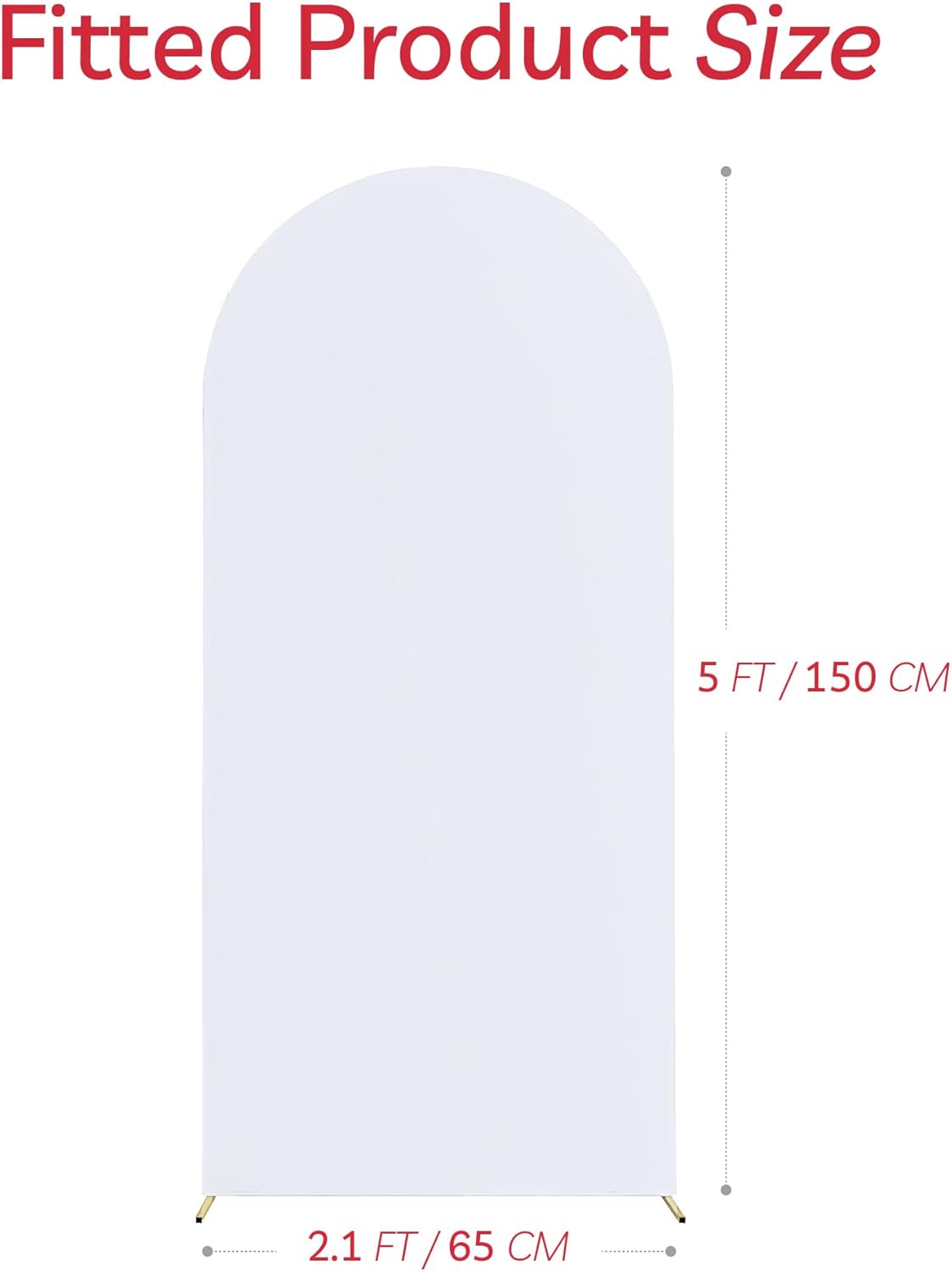 Arch Backdrop Stand Cover 5Ft White Thick Spandex Fabric Arch Backdrop Cover High Elasticity Fitted Round Top for Wedding Birthday Party Baby Shower Garden Decoration